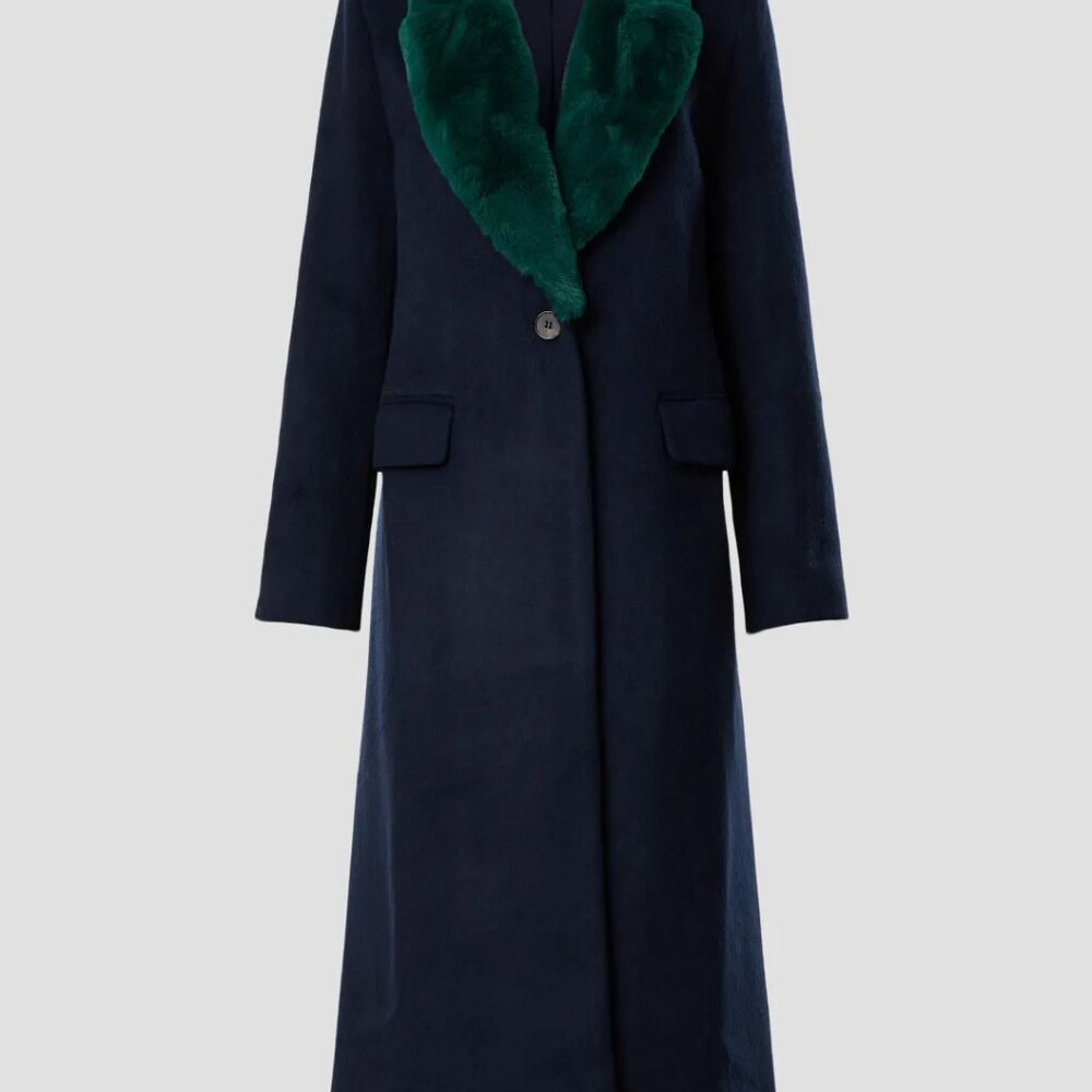 Marina Moscone Faux Fur Collar Coat – Old Hollywood Glamour